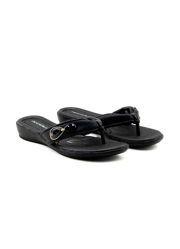 Piccadilly - Chinelo Feminino Piccadilly Wide Fit Preto Preto 4