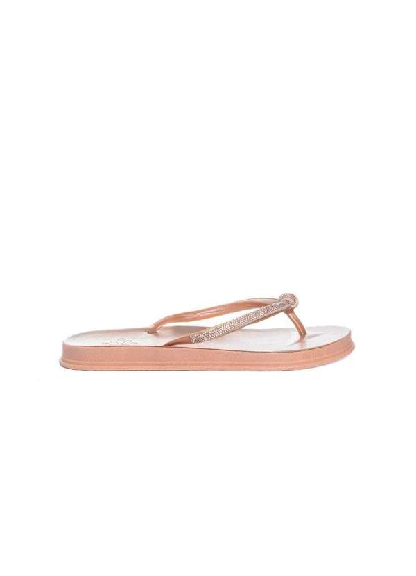 Pixolé - Chinelo Feminino Pixolé Strass Cobre Dourado