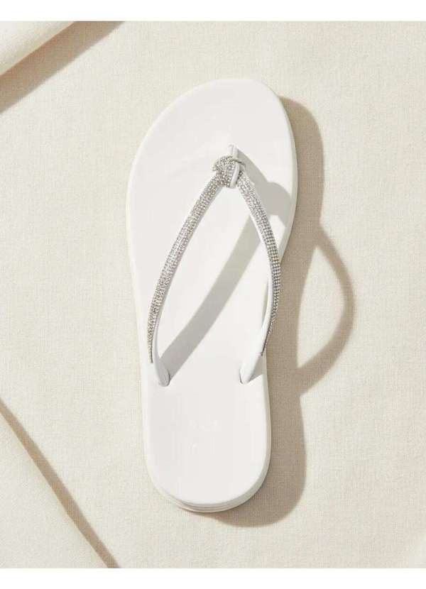 Pixolé - Chinelo Feminino Pixolé Strass Off White Branco 5