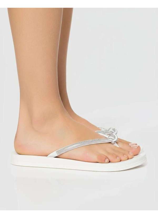 Pixolé - Chinelo Feminino Pixolé Strass Off White Branco 6