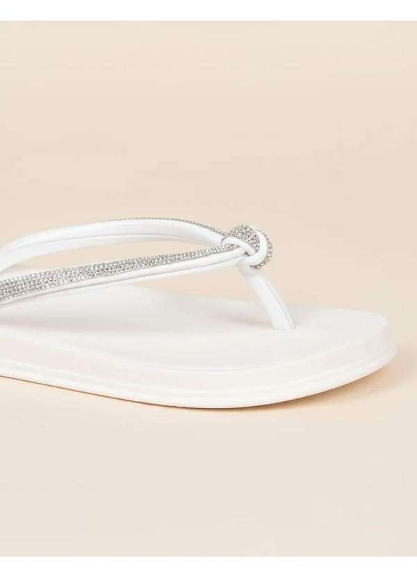 Pixolé - Chinelo Feminino Pixolé Strass Off White Branco 7