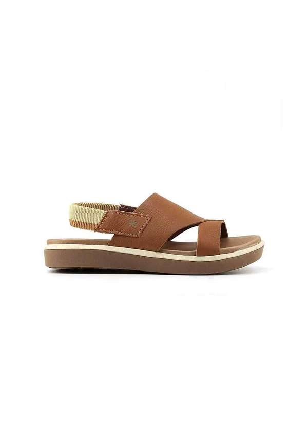 New Face - Sandalia Feminina New Face Couro. Whisky Whisky