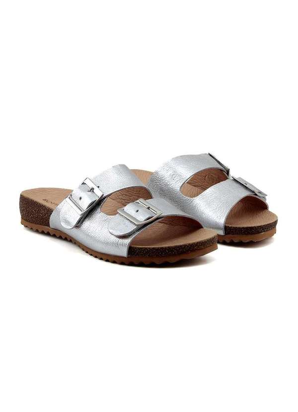 Bottero - Tamanco Bottero Rasteira Fivelas 353121 Couro Prata Prata 3