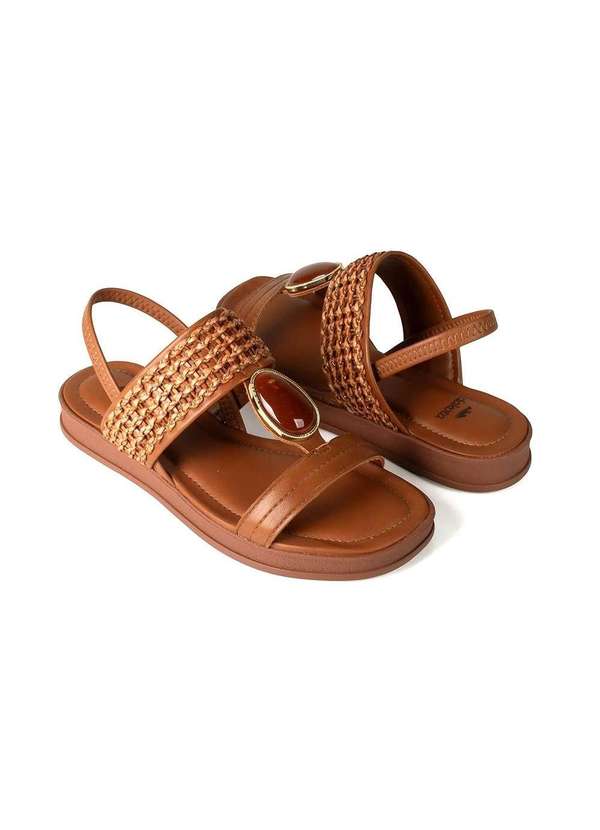 Dakota - Sandália Dakota Flatform Tira Tramada Caramelo Marrom 13