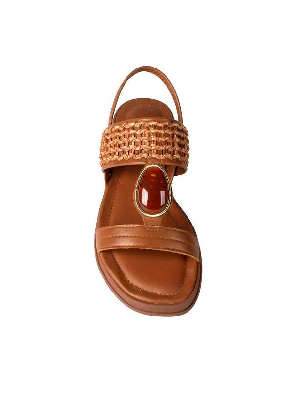 Dakota - Sandália Dakota Flatform Tira Tramada Caramelo Marrom 3