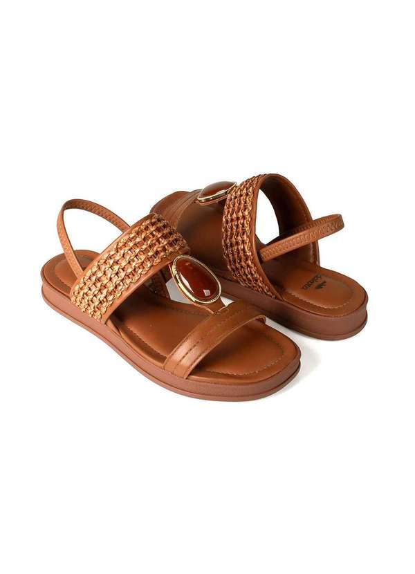 Dakota - Sandália Dakota Flatform Tira Tramada Caramelo Marrom 5