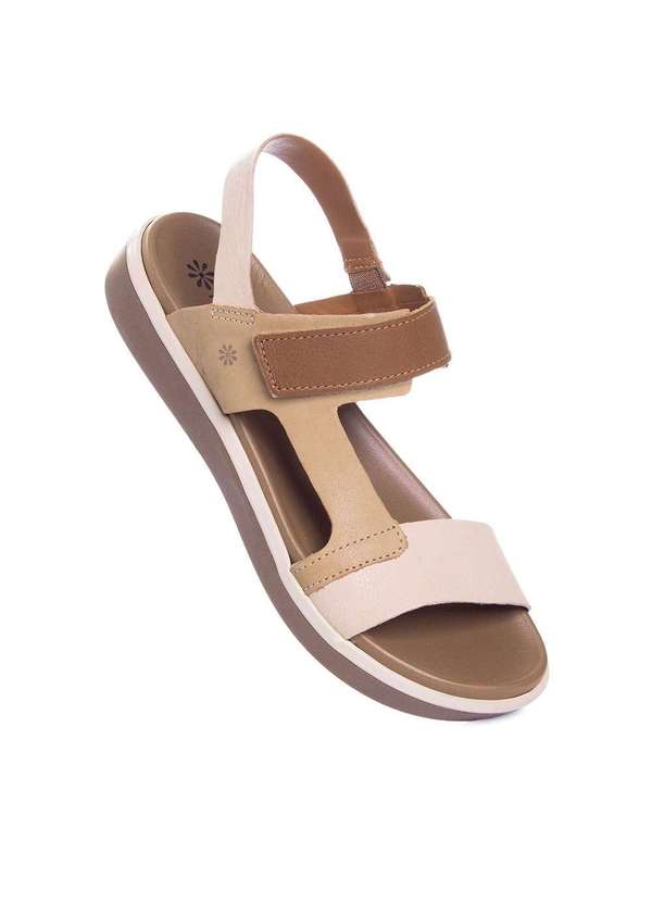 Itapua - Sandália Flatform New Face Couro. Creme Bege 2