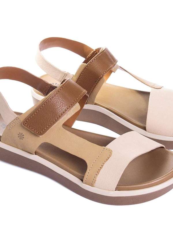 Itapua - Sandália Flatform New Face Couro. Creme Bege 4