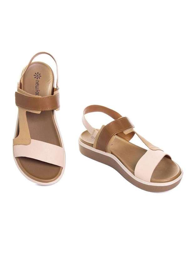 Itapua - Sandália Flatform New Face Couro. Creme Bege 5