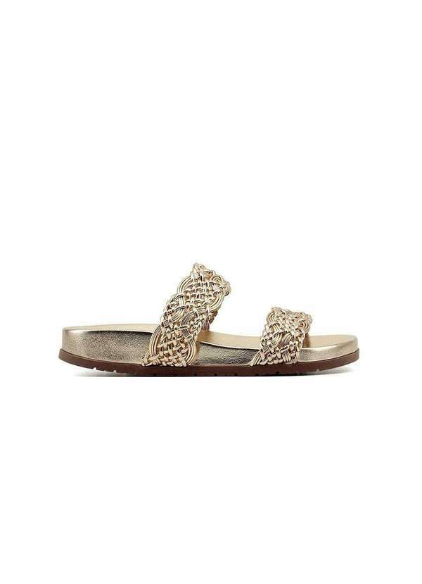 Zabumba - Sandália Papete Zabumba Soft Metal Champanhe Bege