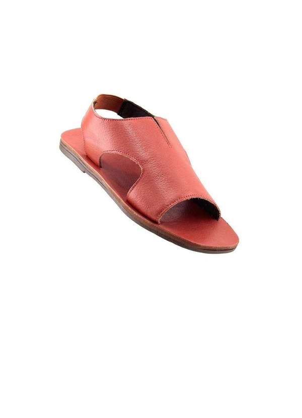 Pixolé - Sandália Pixolé Rasteira Couro Laranja Laranja 2