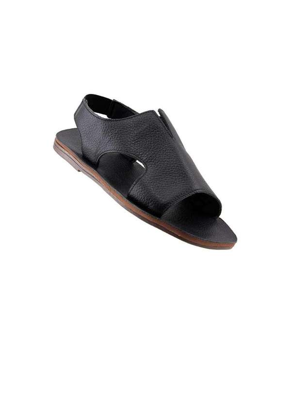 Pixolé - Sandália Pixolé Rasteira Couro Preto Preto 2