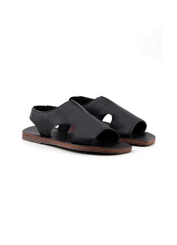 Pixolé - Sandália Pixolé Rasteira Couro Preto Preto 3