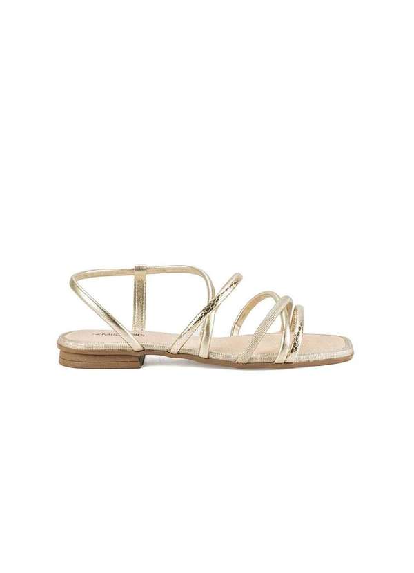 Mississipi - Sandália Rasteira Mississipi Metalizada Ouro Dourado