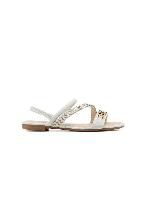 Mississipi - Sandália Rasteira Mississipi Tiras Tramada Branco Branco