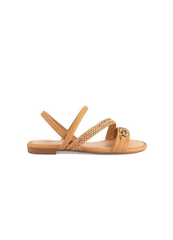 Mississipi - Sandália Rasteira Mississipi Tiras Tramada Mel Dourado 1