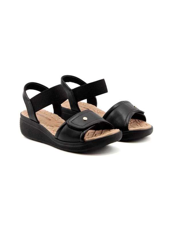 Comfortflex - Sandália Anabela Comfortflex 2486403 Preto Preto 3