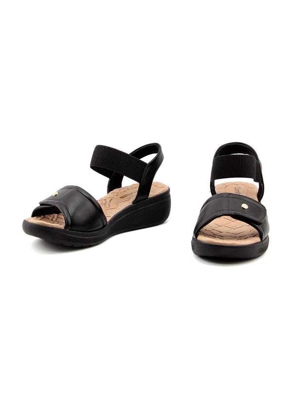 Comfortflex - Sandália Anabela Comfortflex 2486403 Preto Preto 4
