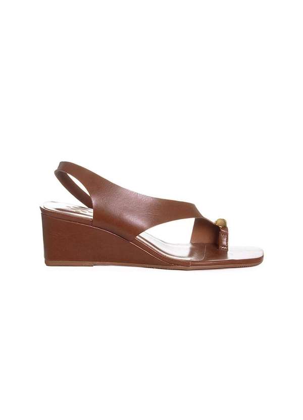 Pixolé - Sandália Anabela Pixolé Salto Médio Caramelo Marrom