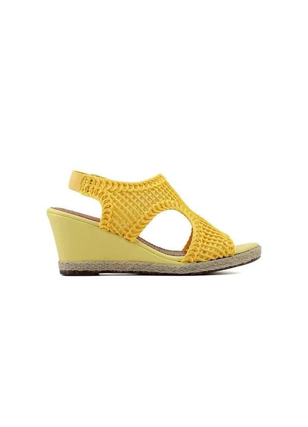 Pixolé - Sandália Anabela Valentina Tramada Amarelo Amarelo