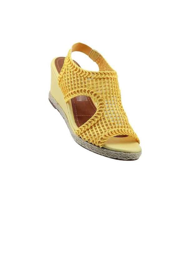 Pixolé Sandália Anabela Valentina Tramada Amarelo Amarelo