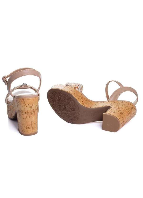 Via Marte - Sandália Anabela Via Marte Salto Alto Natural Bege 5