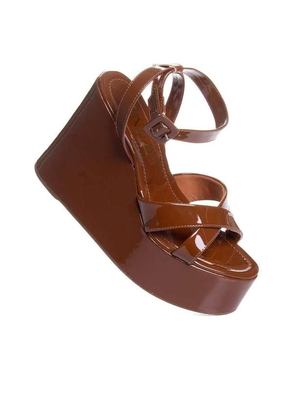 Zatz - Sandália Anabela Zatz Salto Alto Café Marrom 2