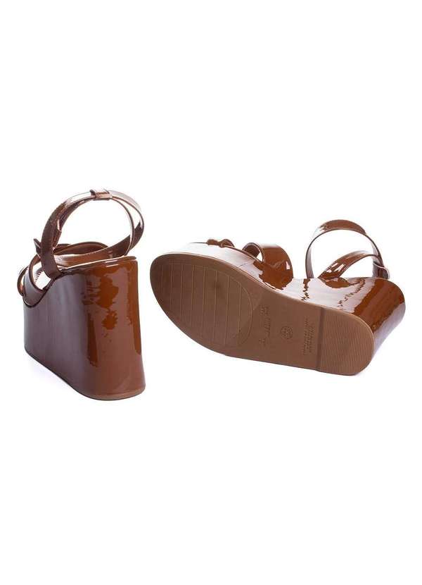 Zatz - Sandália Anabela Zatz Salto Alto Café Marrom 5