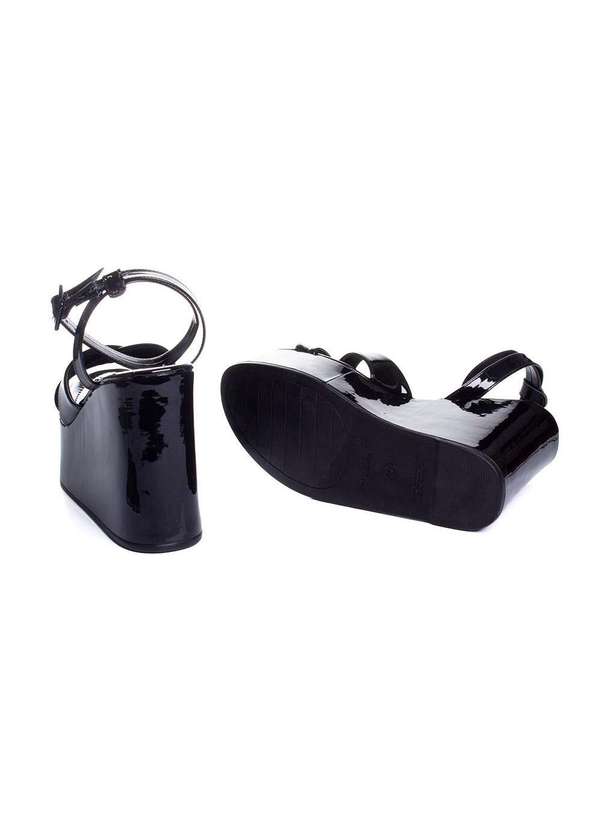 Zatz - Sandália Anabela Zatz Salto Alto Preto Preto 5