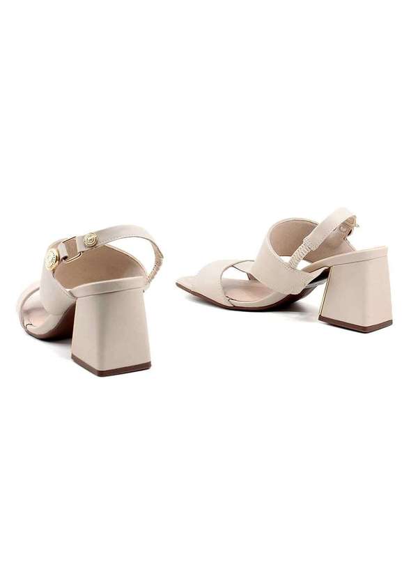 Bebecê - Sandália Bebecê Salto Bloco T6049-102 Aveia Bege 4