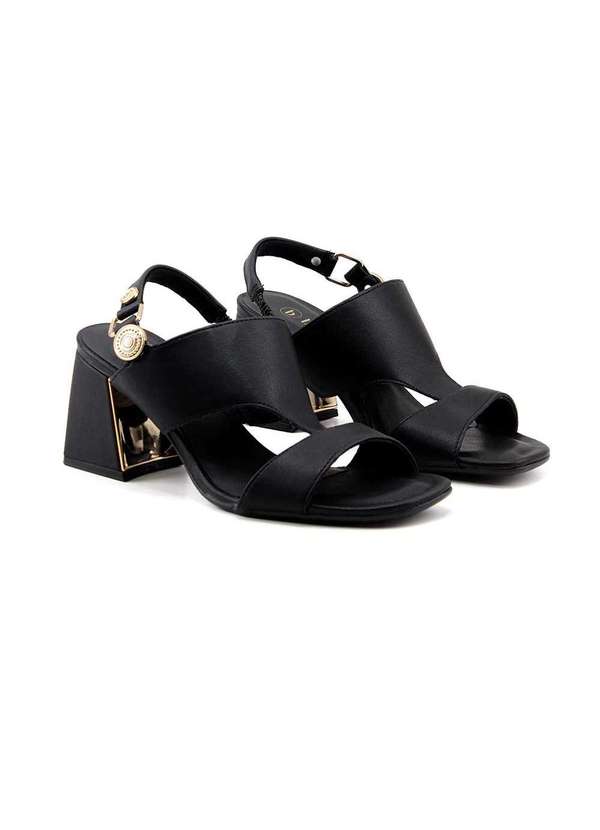 Bebecê - Sandália Bebecê Salto Bloco T6049-102 Preto Preto 3