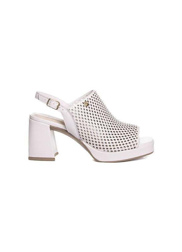 Bottero - Sandália Bottero Salto Médio Couro Off White Bege