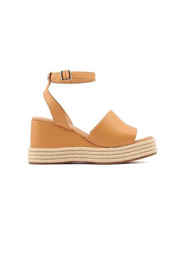 Cravo & Canela - Sandália Cravo e Canela Anabela Corda 1432cc Couro Camel Marrom