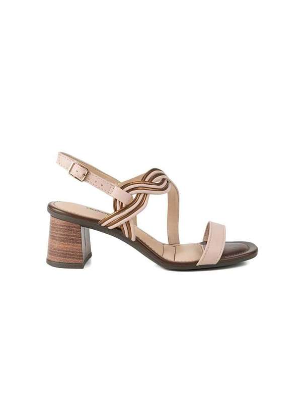 Dakota - Sandália Dakota de Salto Médio Rives Pessego Bege