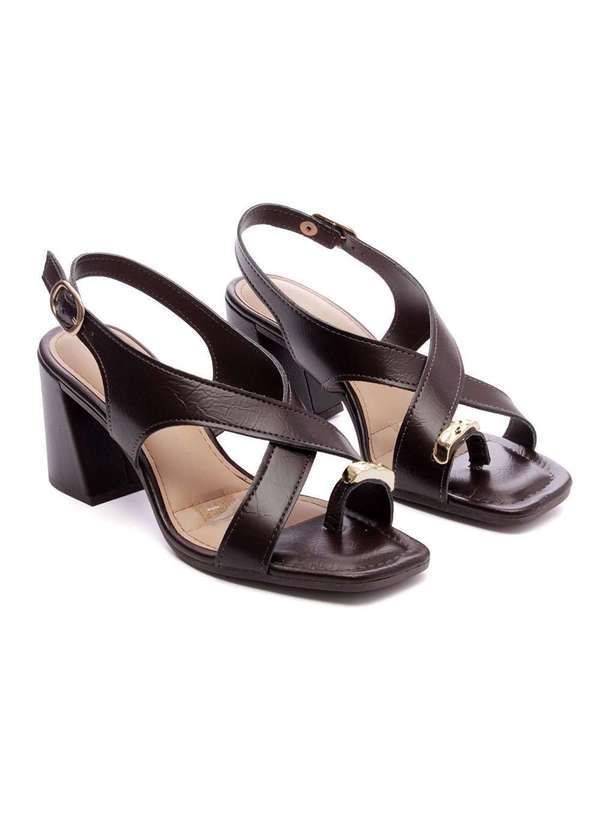 Dakota - Sandália Dakota Salto Bloco Médio Marrom Marrom 3