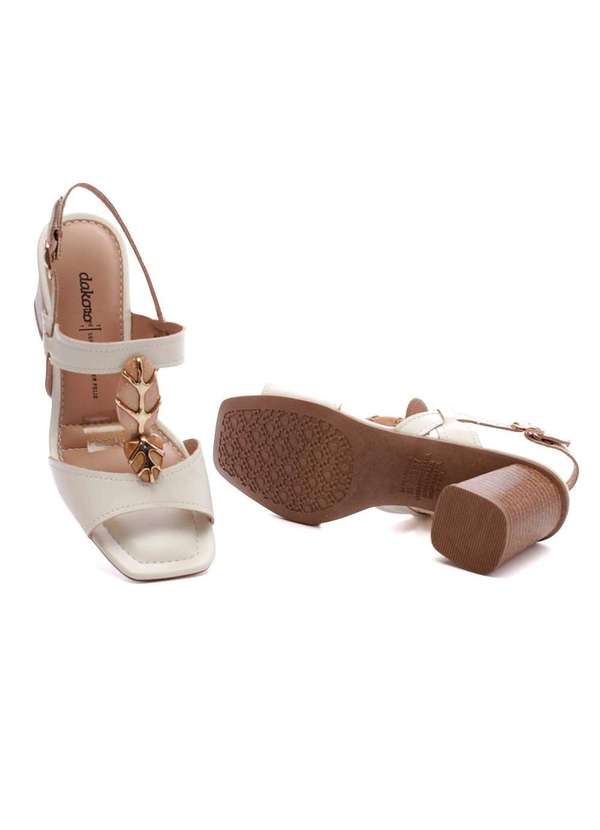 Dakota - Sandália Dakota Salto Médio Creme Bege 6