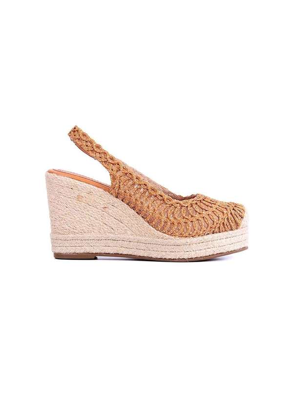 Pixolé - Sandália Espadrille Valetina Anabela Ambar Laranja