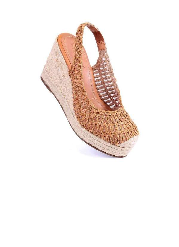Pixolé - Sandália Espadrille Valetina Anabela Ambar Laranja 2