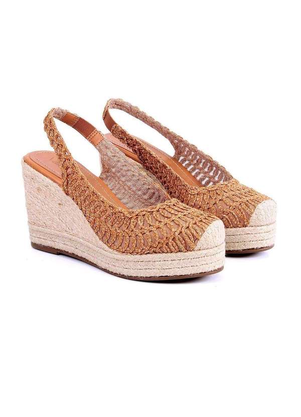 Pixolé - Sandália Espadrille Valetina Anabela Ambar Laranja 3