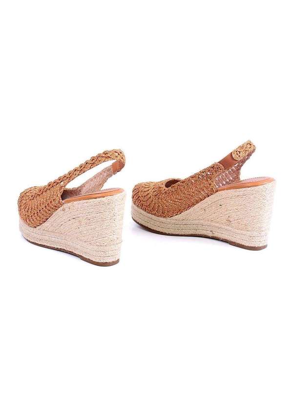 Pixolé - Sandália Espadrille Valetina Anabela Ambar Laranja 4