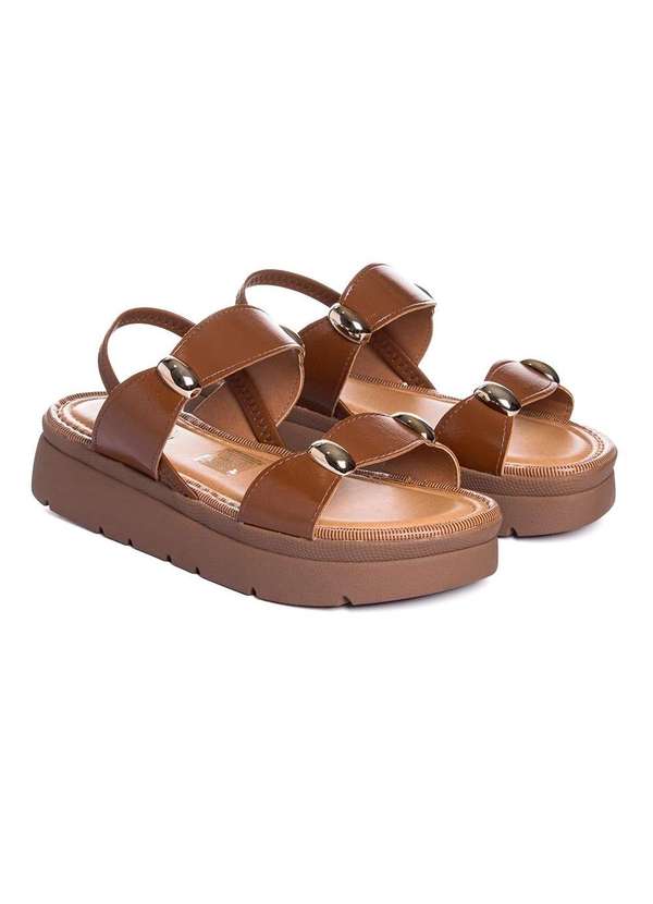 Dakota - Sandália Feminina Mississipi Flatform Tabaco Marrom 3