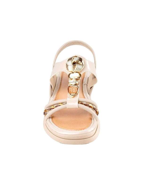 Dakota - Sandália Feminina Mississipi Pedrarias Marfim Bege 4