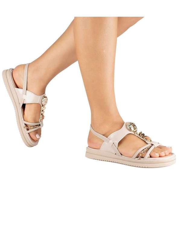 Dakota - Sandália Feminina Mississipi Pedrarias Marfim Bege 7