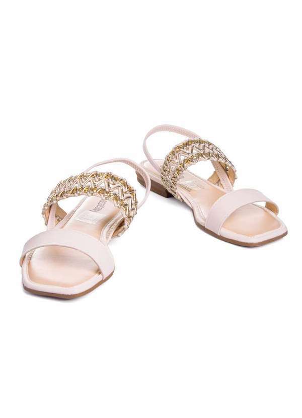 Dakota - Sandália Feminina Mississipi Salto Baixo Bege Bege 5