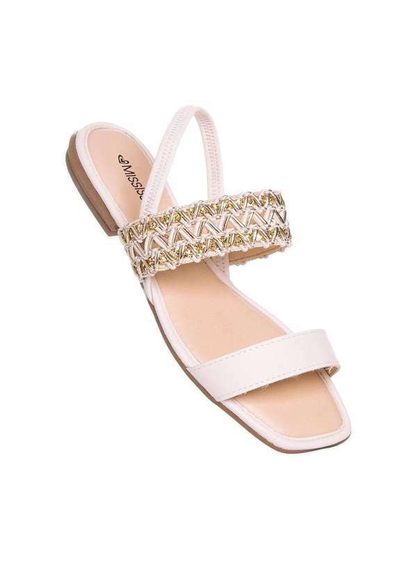 Dakota - Sandália Feminina Mississipi Salto Baixo Bege Bege 7