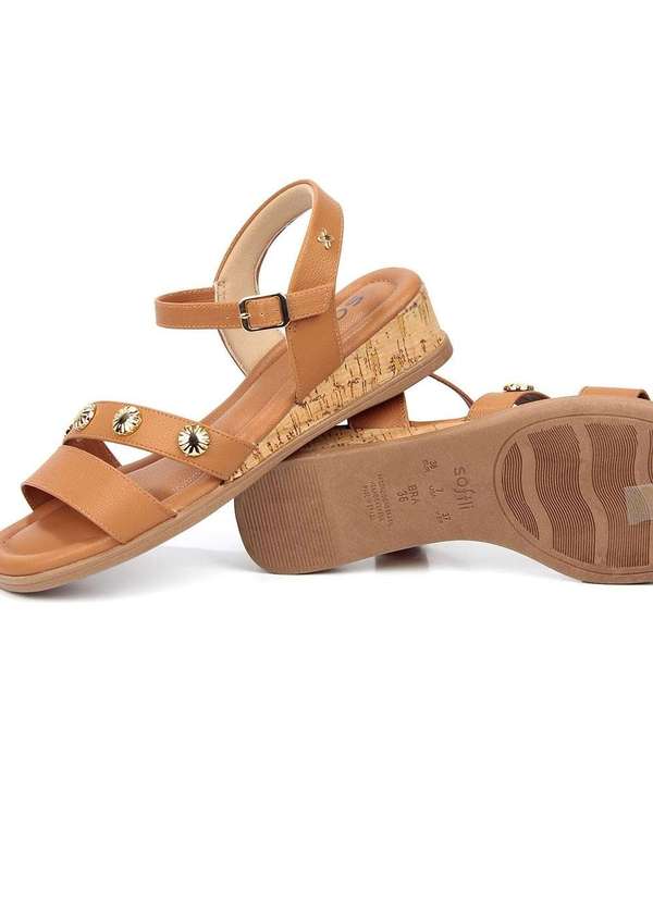 Pixolé - Sandália Feminina Softli Anabela Ambar Amarelo 5