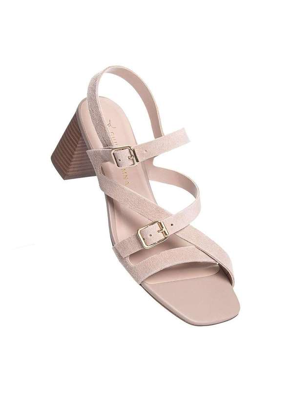 Giulia Domna - Sandália Giulia Domna Salto Médio Couro Nude Nude 2