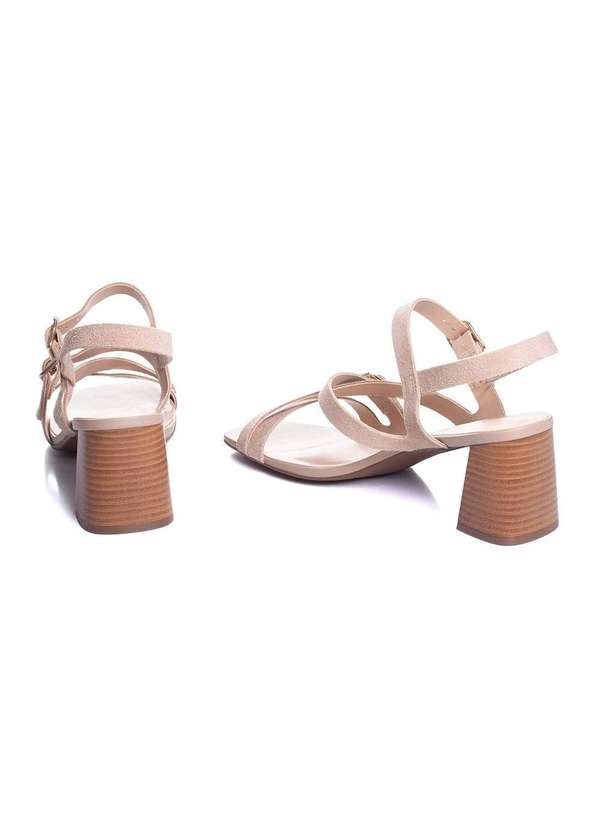 Giulia Domna - Sandália Giulia Domna Salto Médio Couro Nude Nude 5