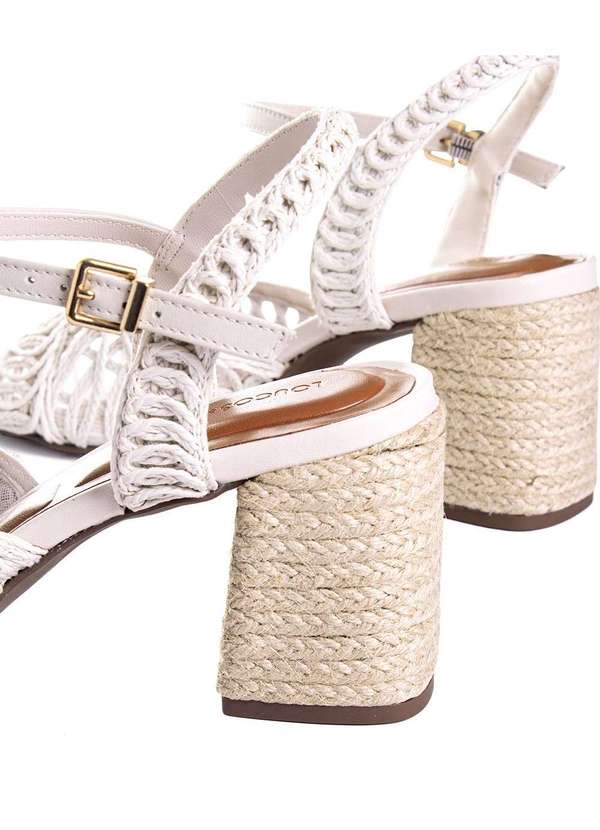 Loucos e Santos - Sandália Loucos e Santos Tramada Salto Bloco Off White Bege 6