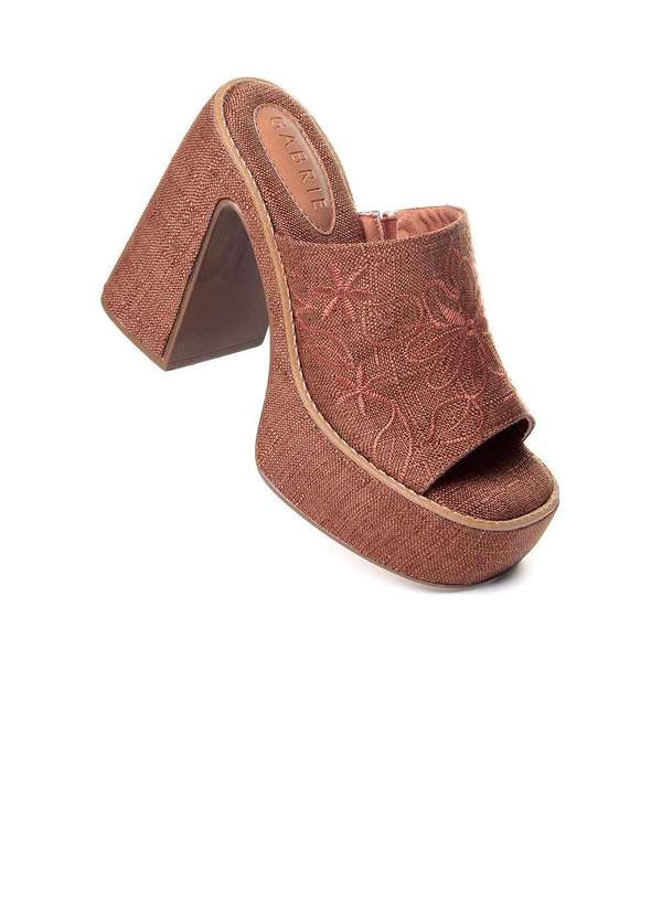 Pixolé - Tamanco Meia Pata Gabrie Salto Bloco Caramelo Marrom 2